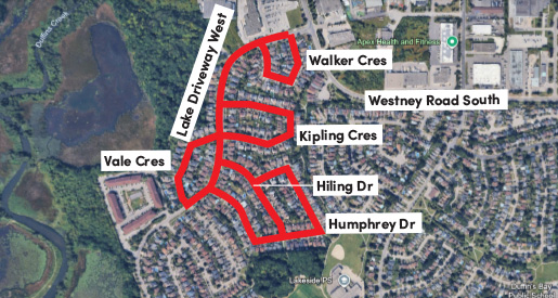 Lake Driveway West Construction Map