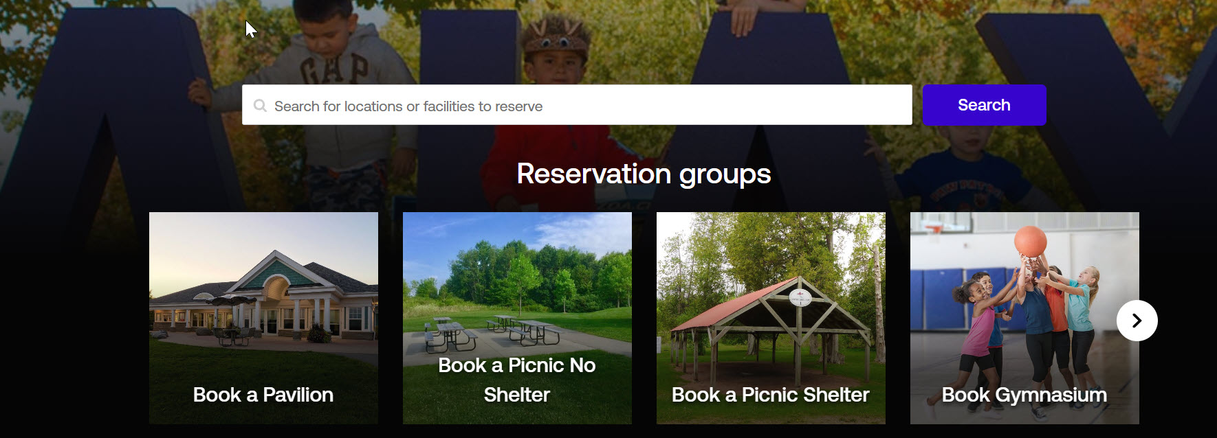 A screenshot of our Active Ajax Online Facility Booking site.